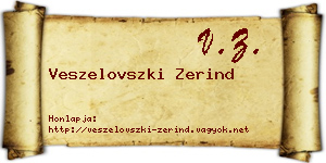 Veszelovszki Zerind névjegykártya